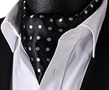 SetSense Men's Polka Dot Jacquard Woven Self Cravat Tie Ascot