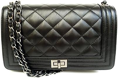 SUPERFLYBAGS Women's Genuine Quilted Italian Leather Handbag model LOIRA Made in Italy