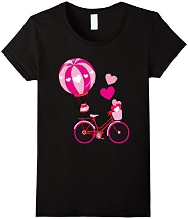 Womens Cute Funny &amp; Unique Vintage Bicycle &amp; Balloon T-Shirt &amp; Gift Small Black