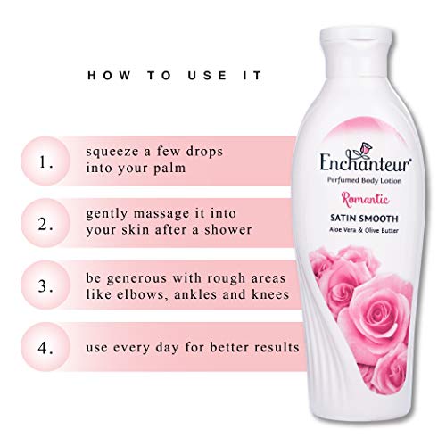 Enchanteur Romantic Perfumed Body Lotion with Aloe Vera & Olive Butter for Satin Smooth Skin| | Non-Greasy Formula| Water-Based Lotion| Floral French Fragrance | 250ml 4 Enchanteur Romantic Perfumed Body Lotion with Aloe Vera & Olive Butter for Satin Smooth Skin| | Non-Greasy Formula| Water-Based Lotion| Floral French Fragrance | 250ml - Image 4