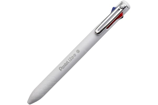 Pentel Caneta Izee 4 Cores 0.7 Corpo Branco Tinta Azul Vermelho Verde e Preto SM/BXC467W