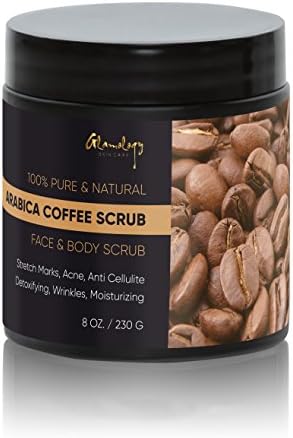 Glamology Pure Arabica Coffee Scrub Best for Stretch Mark, Acne & Anti Cellulite Treatment, Helps in Reducing & Varicose Veins with Organic Coffee.