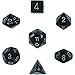Polyhedral 7-Die Borealis Dice Set - Smoke with Silver (Discontinued)