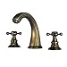 LightInTheBox Two Handle Widespread Bathroom Vanity Sink Lavatory Faucet, Antique Brass