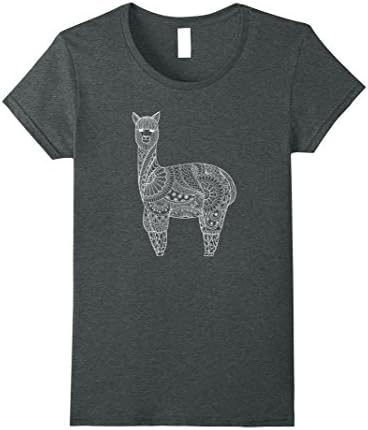 Womens Ornamental llama shirt Small Dark Heather