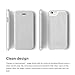 elago® [Leather Flip[White] - [Card Slot][Screen Protection][Premium Hybrid Construction] – for iPhone 6/6S Plus