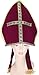 Jacobson Hat Company Bishop Pope Mitre Clergy Costume Prop Headgear Red Hat, Black, One Size