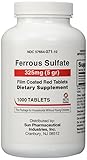 UNITED RESEARCH LABS. Ferrous Sulfate 325 mg Film Coated Tablets, 1000 Count