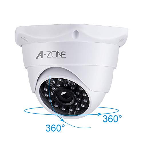 A-ZONE Dummy Fake Security Camera, with Realistic Look Dummy Camera One Lighting Red LED at Night, for Home and Businesses Security Indoor/Outdoor (2 Pack)