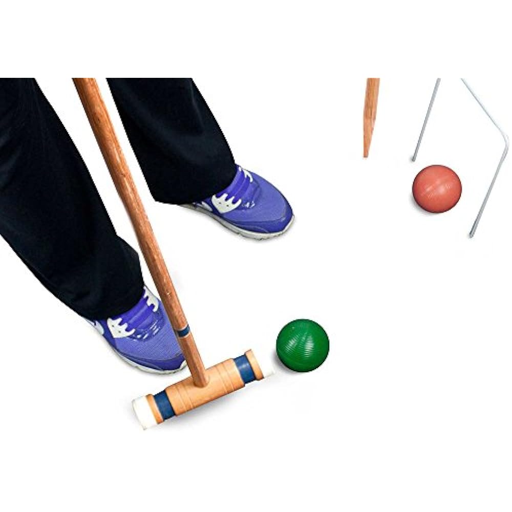 Croquet SixPlayer Deluxe Set Wooden Mallets, Colored Balls, & Sturdy
