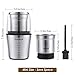 CHULUX Electric Spices and Coffee Grinder with 2.5 Ounce Two Detachable Cups for Wet/Dry Food,Powerful Stainless Steel Blades and Cleaning Brush