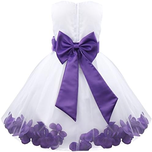 iEFiELBaby Girls Bowknot Flower Petals Wedding Pageant Bridesmaid Dress Princess Birthday Party Tutu Dress Ball Gowns