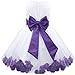 iEFiEL Girls Kids Wedding Party Darling Petals Bowknot Flower Dress Purple 5