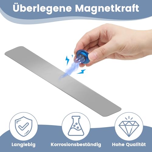 Magnetic Whiteboard, 6 Pack Magnetic Whiteboard, Self Adhesive Magnetic Bar with 18 Magnetic Buttons for Office, Bulletin Board, Photo Wall, Fridge, Kitchen