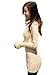 v28 Women Polo Neck Turtleneck Knit Stretchable Elasticity Long Slim Sweater (L,Beige)