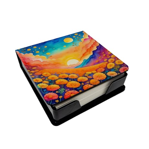 Caroline's Treasures Colorful Marigolds PU Leather Note Paper Holder with Artis…