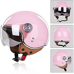 3/4 Motorcycle Helmet - Solid Color Style Retro