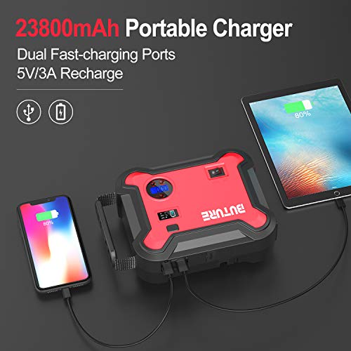 Portable Car Jump Starter with Air Compressor, BUTURE 150PSI 2500A