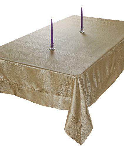 Violet Linen Luxurious Damask Crocodile Design Tablecloths, 70