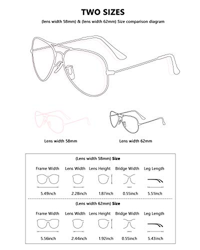 image for LIVHO 2 Style Classic Aviator Polarized Sunglasses for Men Women Metal