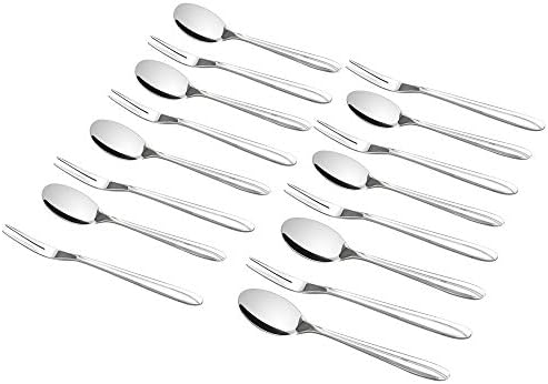 Ordate 8-Piece Fruit Forks and 8-Piece Coffee Spoons, Set of 16