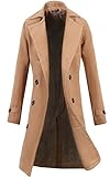 Lende Men's Trench Coat Winter Long Jacket Double Breasted Overcoat