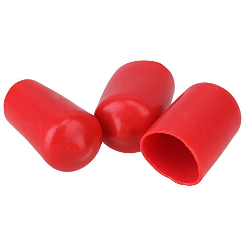 CNBTR Soft Rubber Screw Thread Protector Cover Vinyl Round Rubber Hose End Caps Rubber Finisher Pipe Stop Pack of 10 (14mm, Red)