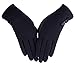knolee Women's Button Touch Screen Glove Lined Thick Warmer Winter Gloves,Black