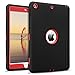 DOMAVER iPad 9.7 2018/2017 Case, Heavy Duty Shockproof Rugged Cover Three Layer Hard PC+Silicone Hybrid Impact Resistant Defender Full Body Protective Case for Apple iPad 9.7-inch 2017/2018-Black/Red