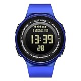 AZLAND Multiple Alarms Waterproof Kids Watches Boys Girls Digital Sports Teenagers Wristwatch (5 Alarms, for Age 10+, Blue)