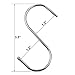 BEWISHOME S Shaped Hooks,20 PCS S Hooks for Hanging Clothes, S-Hooks Utility Hanging Hooks,S Shaped Silver Hooks Hangers for Kitchen Bathroom Bedroom Office, Chrome FYC02S
