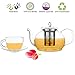 Teapot Set Glass Teapot Polo, 45oz/1330ml with Set of 2 Cups and Saucers, 5oz/150ml