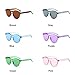 Armear Women Retro Rimless Round Sunglasses Tinted Blue One Piece Lens Frameless Eyewear