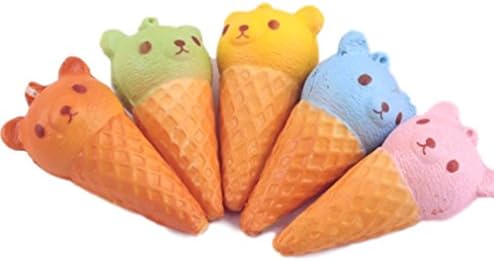 8X4.5CM Fragrant Simulate Cute Bear Ice Cream Squishy Toy Stress reliever Phone Chain