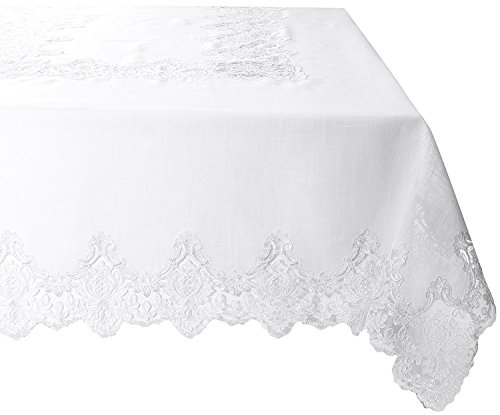 Violet linen imperial embroidered vintage lace design o…