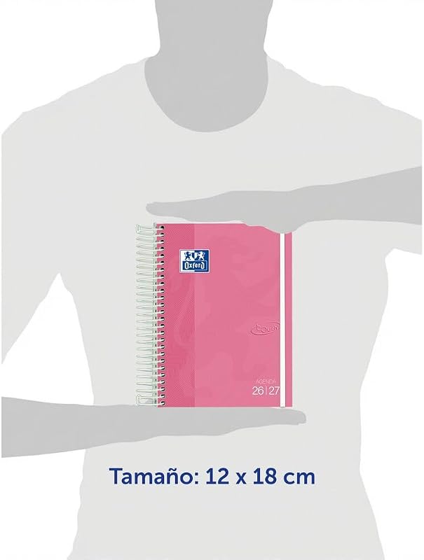 Touch, Agenda 2026 2027, Día por Página, Tapa Extradura, 12x18 cm, Español, Color Fuchsia