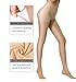 HONENNA Semi Opaque Tights Shaping Control Top Push Up Semi Sheer Pantyhose (Nude, Medium)