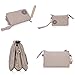 ZYSUN Women's Casual Nylon Wristlet Bag Multilayer Zipper Purse Clutch Handbag (Beige)