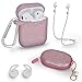 Case for Airpods Accessories Set, Filoto Airpod Silicone Case Cover with Keychain/Strap/Earhooks/Accessories Storage Travel Box for Apple Airpods 2&1, Best Gift for Your Air Pod (Rose Gold)