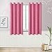 BGment Kids Blackout Curtains for Bedroom - Silver Star Printed Thermal Insulated Room Darkening Grommet Curtains for Living Room, Set of 2 Panels (52 x 63 Inch, Pink)