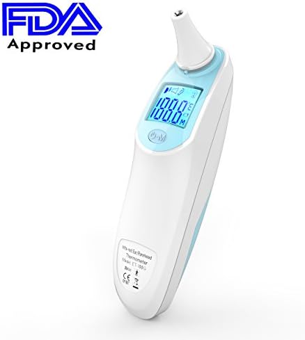 Forehead Thermometer, Memorize Multiple Temperatures, Temperature Warning, Infrared Digital Thermometer, for Baby, Infant, Toddler and Adults - FDA Approve ET-100G