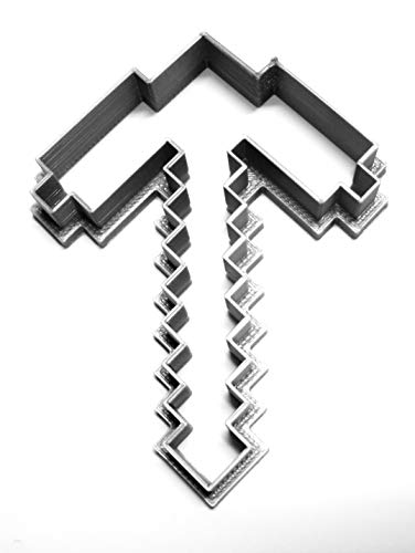 PICKAXE SHAPE BLOCK ADVENTURE VIDEO GAME SPECIAL OCCASION COOKIE CUTTER BAKING TOOL 3D PRINTED MADE IN USA PR521