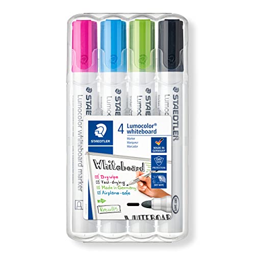 351 WP4-1 Lumocolor Whiteboard Marker. Estuche exclusivo box con 4 marcadores para pizarra blanca, colores surtidos