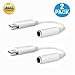 JOVERS Earphone Adaptor Female Connector Audio Cable Earbuds Accessories Aux Converter White 2 Pack