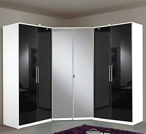 Eckschrank Weiss Hochglanz - Enteiran