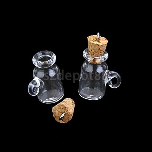 40pcs Mini Fancy Empty Glass Bottle Wishing with Corks DIY Necklace Crafts