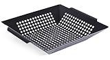 Internet's Best Square Enameled Grill Basket | 12 Inch | Grill Pan Wok Topper | Nonstick Vegetable Fish Pan