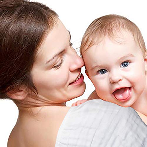 HOPAI Baby Muslin Burp Cloths Muslin Washcloth 4 Pack 6 Layers Large 20" by 10" Baby Burp Cloths of 100% Cotton Extra Absorbent and Soft for Sensitive Skin