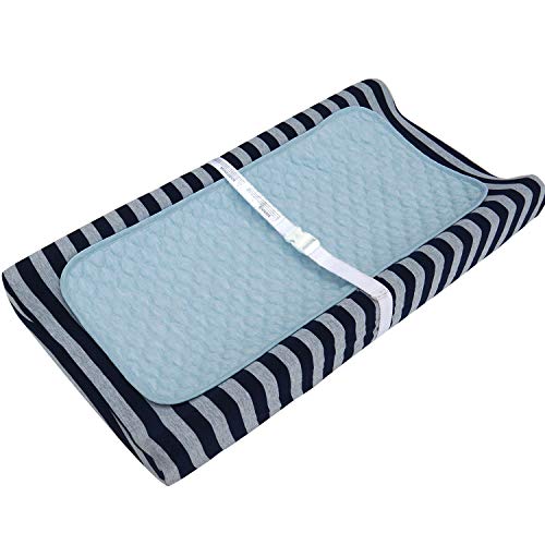 BlueSnail Quilted Thicker Waterproof Changing Pad Liners, 3 Count (Blue