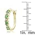 Yellow Gold Flash Sterling Silver Created Emerald Small Round Hoop Earrings for Women
